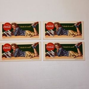 Vintage 1942 Coca Cola Lithographs I Think It’s Swell Ink Blotter Advertisi…